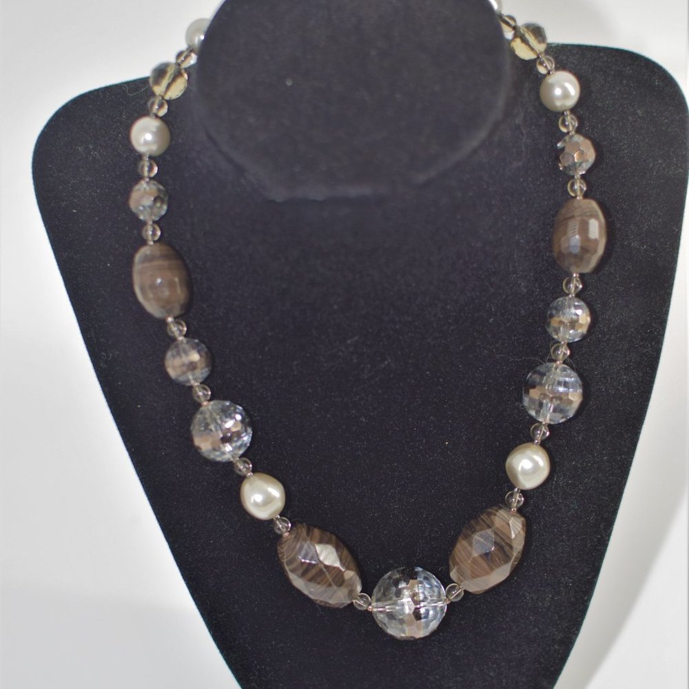 Vintage TALBOTS Bold Lucite Faux Pearl Necklace